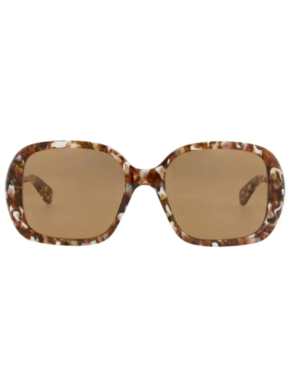 New Chloé Women's Sunglasses Square Rectangle Recycled Acetate Frame Havana